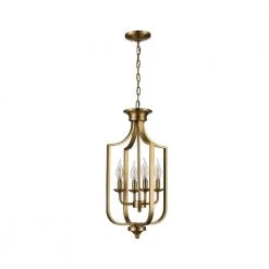 Hillcrest 12 in. 4-Light Antique Gold Traditional Hanging Kitchen Pendant Light with Metal Shade by Bel Air Lighting -GlowNest Shop antique gold bel air lighting chandeliers 11214 ag c3 1000