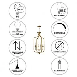 Hillcrest 16 in. 4-Light Antique Gold Hanging Kitchen Pendant Light with Metal Shade by Bel Air Lighting -GlowNest Shop antique gold bel air lighting chandeliers 11216 ag 40 1000