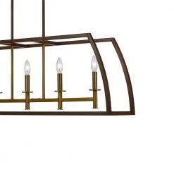 Carmen Too 5-Light Antique Gold Caged Farmhouse Chandelier for Dining Room or Kitchen Island with Metal Shade by Bel Air Lighting -GlowNest Shop antique gold bel air lighting chandeliers 11305 ag 76 1000