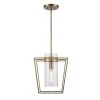 12-in. 1-Light Antique Gold Hanging Kitchen Pendant Light with Clear Glass Cylinder Shade by Bel Air Lighting -GlowNest Shop antique gold bel air lighting chandeliers 11390 ag 64 1000