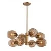 Clusters 8-Light Antique Gold Sputnik Hanging Kitchen Pendant Light with Clear Glass Shades by Bel Air Lighting -GlowNest Shop antique gold bel air lighting chandeliers pnd 2125 ag 64 1000
