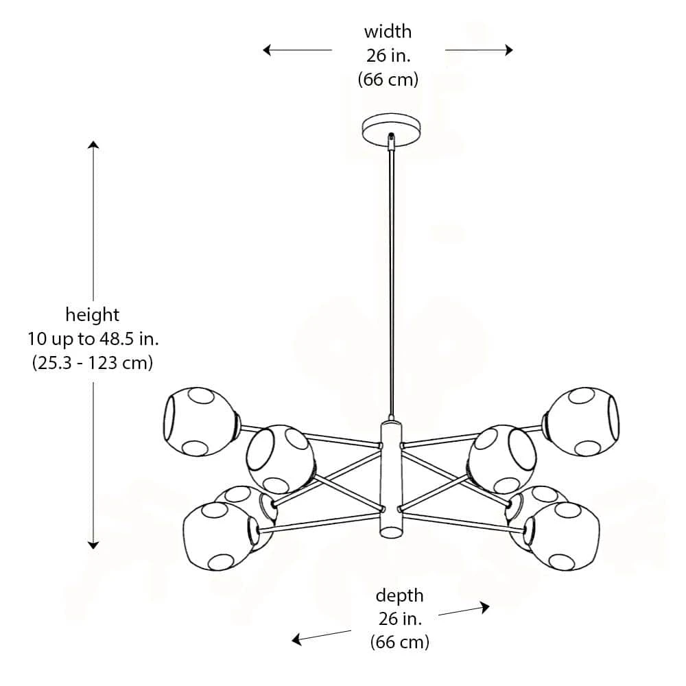Clusters 8-Light Antique Gold Sputnik Hanging Kitchen Pendant Light with Clear Glass Shades by Bel Air Lighting 5 Clusters 8-Light Antique Gold Sputnik Hanging Kitchen Pendant Light with Clear Glass Shades by Bel Air Lighting - Image 3