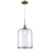 Dorina 1-Light Antique Gold Mason Jar Hanging Kirtchen Pendant Light with Clear Glass Shade by Bel Air Lighting -GlowNest Shop antique gold bel air lighting chandeliers pnd 2185 ag 64 1000