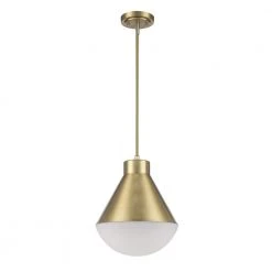 Ludlow 1-Light Antique Gold Hanging Kitchen Pendant Light with Opal Glass Shade by Bel Air Lighting -GlowNest Shop antique gold bel air lighting chandeliers pnd 2206 ag 44 1000