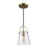 Curry 1-Light Antique Gold Hanging Mini Kitchen Pendant Light with Clear Glass Shade by Bel Air Lighting -GlowNest Shop antique gold bel air lighting pendant lights pnd 2174 ag 64 1000