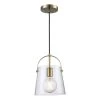 Curry 1-Light Antique Gold Lantern Hanging Mini Kitchen Pendant Light with Clear Glass Shade by Bel Air Lighting -GlowNest Shop antique gold bel air lighting pendant lights pnd 2175 ag 64 1000