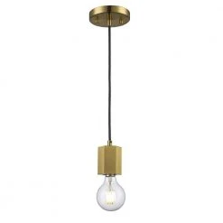 Placerville 1-Light Antique Gold Hanging Mini Kitchen Pendant Light by Bel Air Lighting