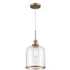 Dorina 1-Light Antique Gold Mason Jar Hanging Mini Kitchen Pendant Light with Clear Glass Shade by Bel Air Lighting -GlowNest Shop antique gold bel air lighting pendant lights pnd 2184 ag 64 1000