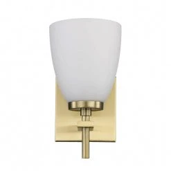 Oxnard 1-Light Antique Gold Wall Sconce Light Fixture with Frosted Glass by Bel Air Lighting -GlowNest Shop antique gold bel air lighting vanity lighting 22291 ag 1f 1000