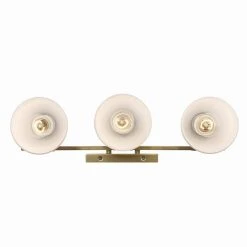 Oxnard 19.5 in. 3-Light Antique Gold Bathroom Vanity Light Fixture with Frosted Glass by Bel Air Lighting -GlowNest Shop antique gold bel air lighting vanity lighting 22293 ag 1d 1000