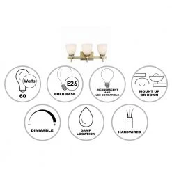 Oxnard 19.5 in. 3-Light Antique Gold Bathroom Vanity Light Fixture with Frosted Glass by Bel Air Lighting -GlowNest Shop antique gold bel air lighting vanity lighting 22293 ag 40 1000