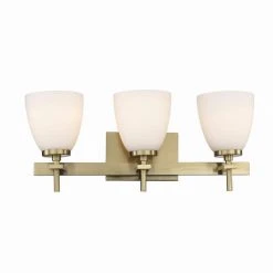 Oxnard 19.5 in. 3-Light Antique Gold Bathroom Vanity Light Fixture with Frosted Glass by Bel Air Lighting