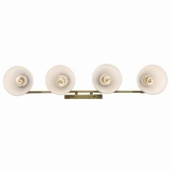 Oxnard 27.5 in. 4-Light Antique Gold Bathroom Vanity Light Fixture with Frosted Glass by Bel Air Lighting -GlowNest Shop antique gold bel air lighting vanity lighting 22294 ag 1d 1000