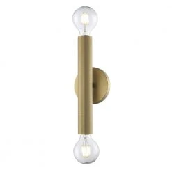 Auburn 12 in. 2-Light Antique Gold Wall Sconce Light Fixture by Bel Air Lighting