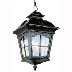 Briarwood 3-Light Antique Rust Hanging Outdoor Pendant Light with Water Glass by Bel Air Lighting