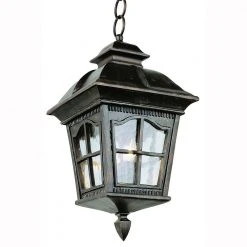 Briarwood 4-Light Antique Rust Hanging Outdoor Pendant Light with Water Glass by Bel Air Lighting
