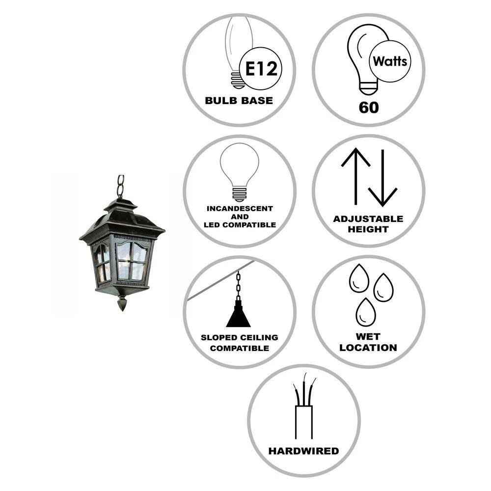 Briarwood 4-Light Antique Rust Hanging Outdoor Pendant Light with Water Glass by Bel Air Lighting 4 Briarwood 4-Light Antique Rust Hanging Outdoor Pendant Light with Water Glass by Bel Air Lighting - Image 2