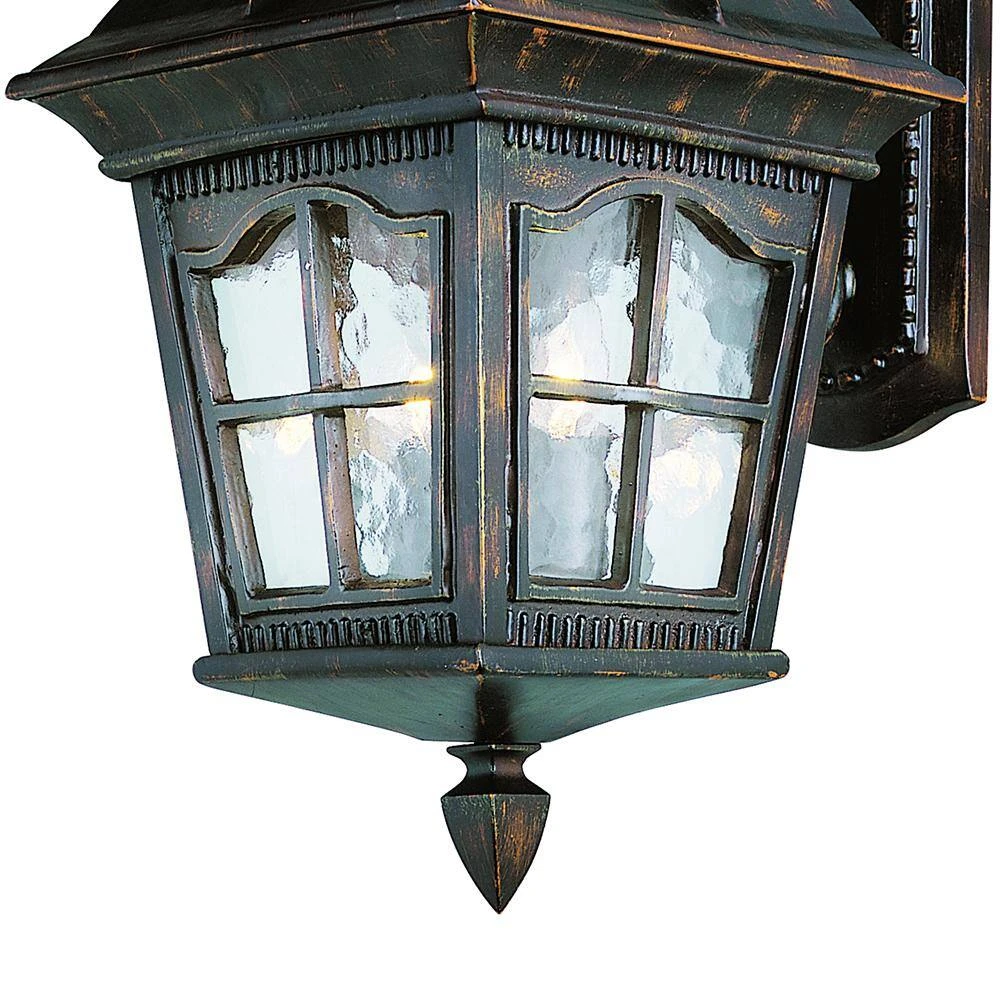Briarwood 3-Light Antique Rust Outdoor Wall Light Sconce Lantern with Water Glass by Bel Air Lighting 7 Briarwood 3-Light Antique Rust Outdoor Wall Light Sconce Lantern with Water Glass by Bel Air Lighting - Image 5