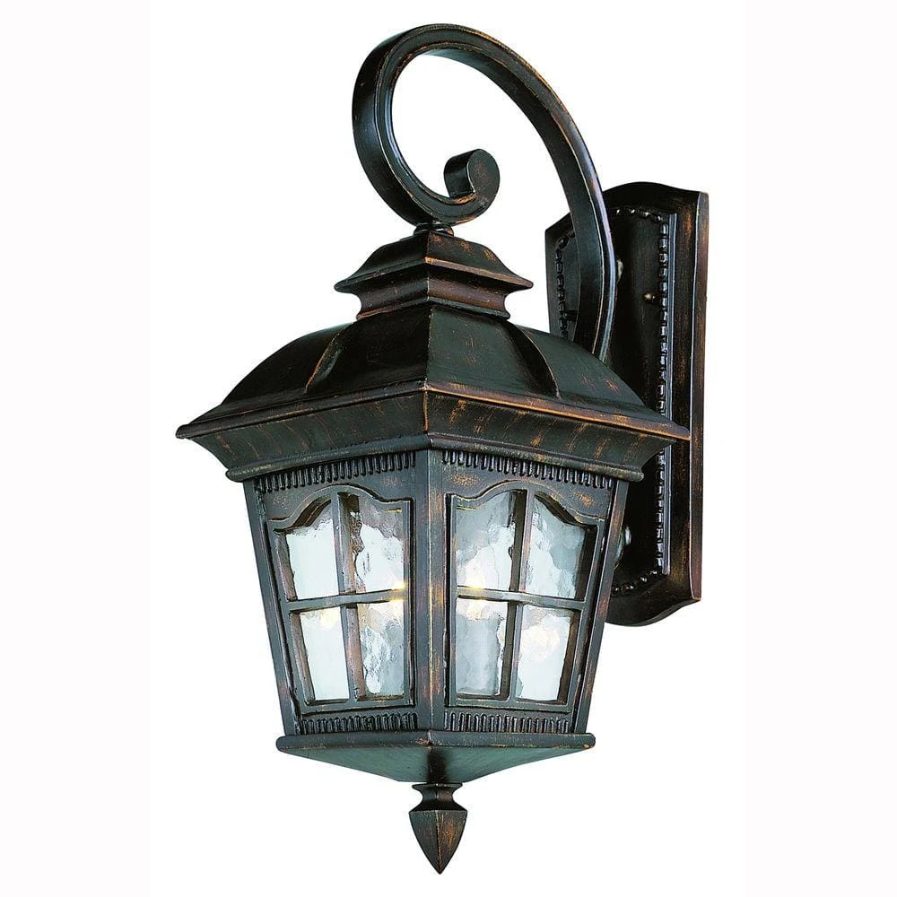 Briarwood 3-Light Antique Rust Outdoor Wall Light Sconce Lantern with Water Glass by Bel Air Lighting 3 Briarwood 3-Light Antique Rust Outdoor Wall Light Sconce Lantern with Water Glass by Bel Air Lighting