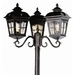 Briarwood 7 ft. 3-Light Antique Rust Outdoor Lamp Post Light Set with Water Glass by Bel Air Lighting -GlowNest Shop antique rust bel air lighting post light sets 5428 ar c3 1000