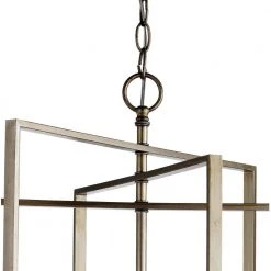 El Capitan 20 in. 4-Light Antique Silver Leaf Industrial Hanging Kitchen Pendant Light with Metal Shade by Bel Air Lighting -GlowNest Shop antique silver leaf bel air lighting chandeliers 10595 asl c3 1000