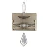1-Light Antique Silver Leaf Wall Sconce Light Fixture with Crystal Jewel by Bel Air Lighting