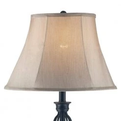 60.5 in. Rubbed Oil Bronze Floor and Table Lamp Set with Cream Fabric Shades (3-Piece Set) by Bel Air Lighting -GlowNest Shop bel air lighting lamp sets rtl 8989 1f 1000