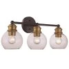 Polverini 23 in. 3-Light Black and Antique Gold Bathroom Vanity Light Fixture with Clear Glass Shades by Bel Air Lighting -GlowNest Shop black and antique gold bel air lighting vanity lighting 22053 bk ag 64 1000