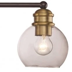 32 in. 4-Light Black and Antique Gold Bathroom Vanity Light Fixture with Clear Glass Shades by Bel Air Lighting -GlowNest Shop black and antique gold bel air lighting vanity lighting 22054 bk ag 4f 1000