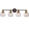 32 in. 4-Light Black and Antique Gold Bathroom Vanity Light Fixture with Clear Glass Shades by Bel Air Lighting -GlowNest Shop black and antique gold bel air lighting vanity lighting 22054 bk ag 64 1000