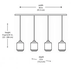 4-Light Black and Brushed Nickel Linear Hanging Kitchen Pendant Light with Clear Glass Shades by Bel Air Lighting -GlowNest Shop black and brushed nickel bel air lighting chandeliers pnd 2147 77 1000