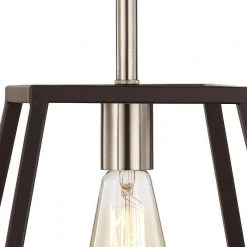 Adams 1-Light Black and Brushed Nickel Hanging Mini Kitchen Pendant Light with Metal Shade by Bel Air Lighting -GlowNest Shop black and brushed nickel bel air lighting pendant lights 10461 bk bn 4f 1000