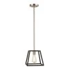 Adams 1-Light Black and Brushed Nickel Hanging Mini Kitchen Pendant Light with Metal Shade by Bel Air Lighting