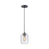 1-Light Black and Brushed Nickel Mini Pendant with Clear Glass Shade by Bel Air Lighting -GlowNest Shop black and brushed nickel bel air lighting pendant lights pnd 2146 64 1000