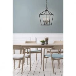 Lacey 4-Light Black and Chrome Caged Farmhouse Hanging Kitchen Pendant Light by Bel Air Lighting -GlowNest Shop black and chrome bel air lighting chandeliers 10264 pc bk 31 1000