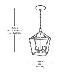 Lacey 4-Light Black and Chrome Caged Farmhouse Hanging Kitchen Pendant Light by Bel Air Lighting -GlowNest Shop black and chrome bel air lighting chandeliers 10264 pc bk 40 1000