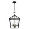 Lacey 4-Light Black and Chrome Caged Farmhouse Hanging Kitchen Pendant Light by Bel Air Lighting -GlowNest Shop black and chrome bel air lighting chandeliers 10264 pc bk 64 1000