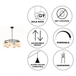 6-Light Black and Gold Wagon Wheel Chandelier with White Glass Globe Shades by Bel Air Lighting -GlowNest Shop black and gold bel air lighting chandeliers 1001721110 40 1000