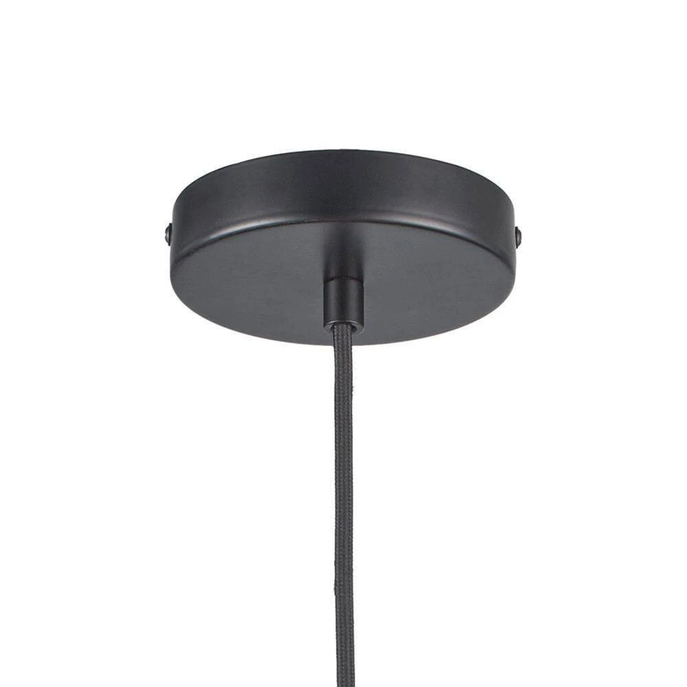 1-Light Black and Natural Rattan Basket Pendant Light with Woven Shade by Bel Air Lighting 10 1-Light Black and Natural Rattan Basket Pendant Light with Woven Shade by Bel Air Lighting - Image 8