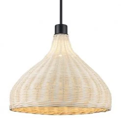 1-Light Black and Natural Rattan Basket Pendant Light with Woven Shade by Bel Air Lighting 16 1-Light Black and Natural Rattan Basket Pendant Light with Woven Shade by Bel Air Lighting -GlowNest Shop black and natural rattan bel air lighting chandeliers 1001652903 4f 1000
