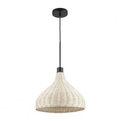 1-Light Black and Natural Rattan Basket Pendant Light with Woven Shade by Bel Air Lighting 15 1-Light Black and Natural Rattan Basket Pendant Light with Woven Shade by Bel Air Lighting -GlowNest Shop black and natural rattan bel air lighting chandeliers 1001652903 c3 1000