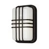 Walker 10 in. 1-Light Black Rectangular Bulkhead Outdoor Wall Light with Ribbed Acrylic Shade by Bel Air Lighting -GlowNest Shop black bel air lighting bulkhead lights 41104 bk 64 1000
