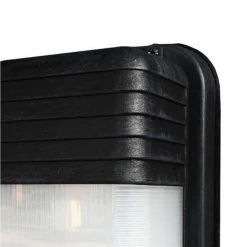 Mesa 10 in. 1-Light Black Rectangular Bulkhead Outdoor Wall Light with Ribbed Acrylic Shade by Bel Air Lighting -GlowNest Shop black bel air lighting bulkhead lights 41105 bk c3 1000