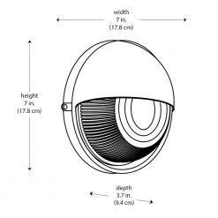 Mesa II 7 in. 1-Light Black Round Bulkhead Outdoor Wall Light with Ribbed Acrylic Shade by Bel Air Lighting -GlowNest Shop black bel air lighting bulkhead lights 4121 bk c3 1000