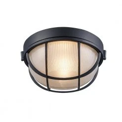 Aria 8 in. Black Round Bulkhead Outdoor Wall Light with Frosted Glass by Bel Air Lighting -GlowNest Shop black bel air lighting bulkhead lights 41505 bk c3 1000