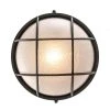 Aria 10 in. 1-Light Black Round Bulkhead Outdoor Wall Light with Frosted Glass by Bel Air Lighting -GlowNest Shop black bel air lighting bulkhead lights 41515 bk 64 1000