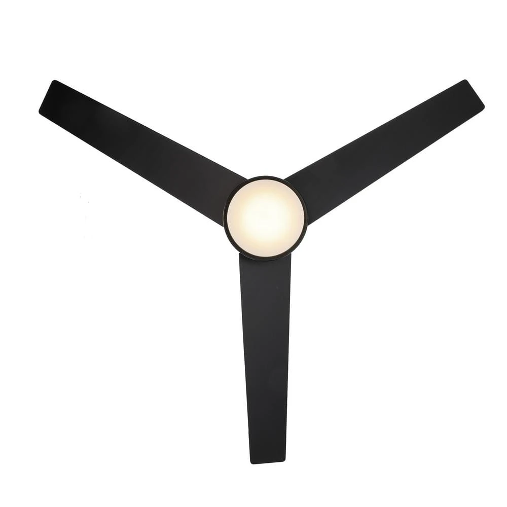 52 in. Integrated LED Indoor Black Modern Ceiling Fan with Light Kit and Wall Control Switch, 3-Blade by Bel Air Lighting 4 52 in. Integrated LED Indoor Black Modern Ceiling Fan with Light Kit and Wall Control Switch, 3-Blade by Bel Air Lighting - Image 3
