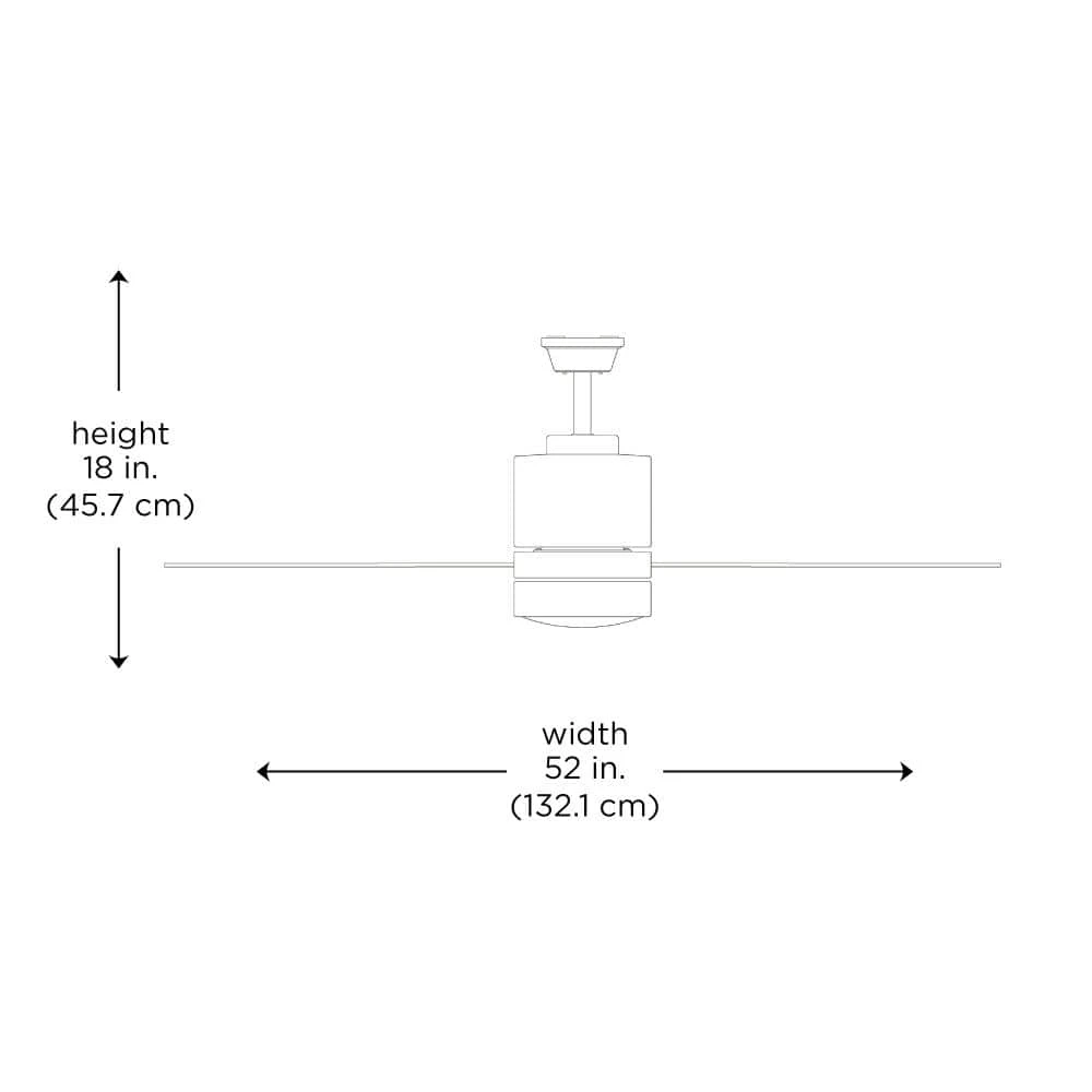 52 in. Integrated LED Indoor Black Modern Ceiling Fan with Light Kit and Wall Control Switch, 3-Blade by Bel Air Lighting 5 52 in. Integrated LED Indoor Black Modern Ceiling Fan with Light Kit and Wall Control Switch, 3-Blade by Bel Air Lighting - Image 4