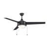 Cappleman 52 in. Indoor Black Modern Ceiling Fan with Light Kit Included, 3-Blade by Bel Air Lighting 2 Cappleman 52 in. Indoor Black Modern Ceiling Fan with Light Kit Included, 3-Blade by Bel Air Lighting -GlowNest Shop black bel air lighting ceiling fans with lights f 1023 bk 64 1000