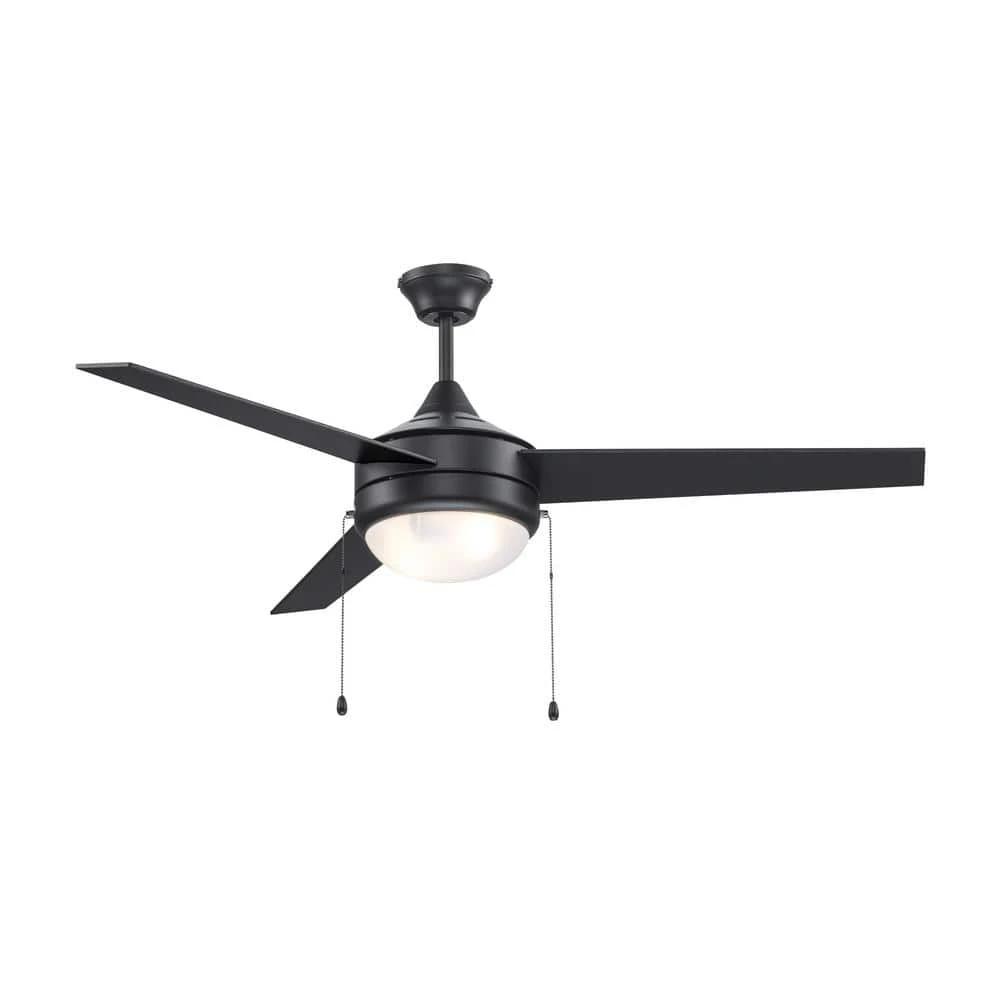Cappleman 52 in. Indoor Black Modern Ceiling Fan with Light Kit Included, 3-Blade by Bel Air Lighting 3 Cappleman 52 in. Indoor Black Modern Ceiling Fan with Light Kit Included, 3-Blade by Bel Air Lighting